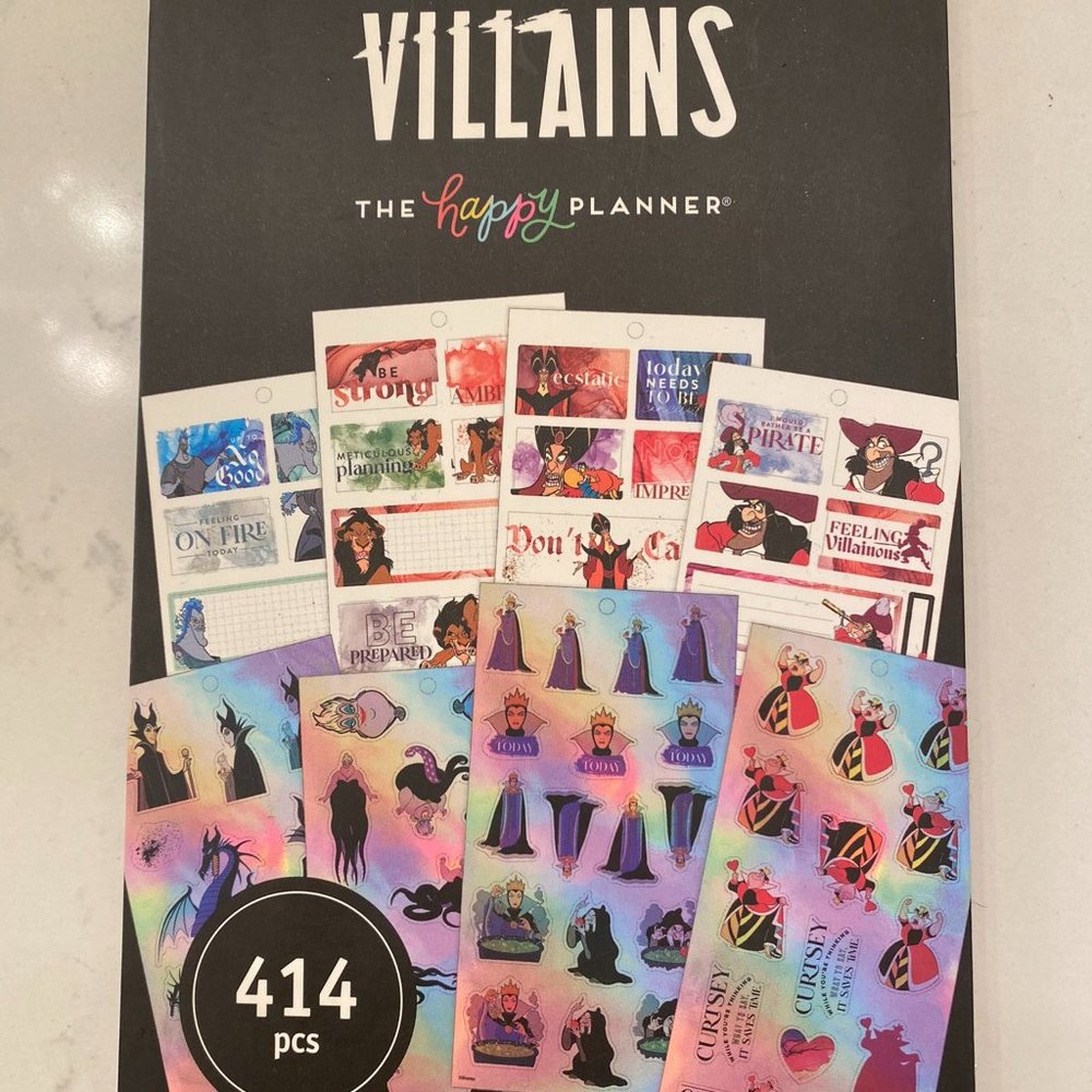 **BN Happy Planner Disney Villains Stickerbook - Mini Petite Sticker Sheets